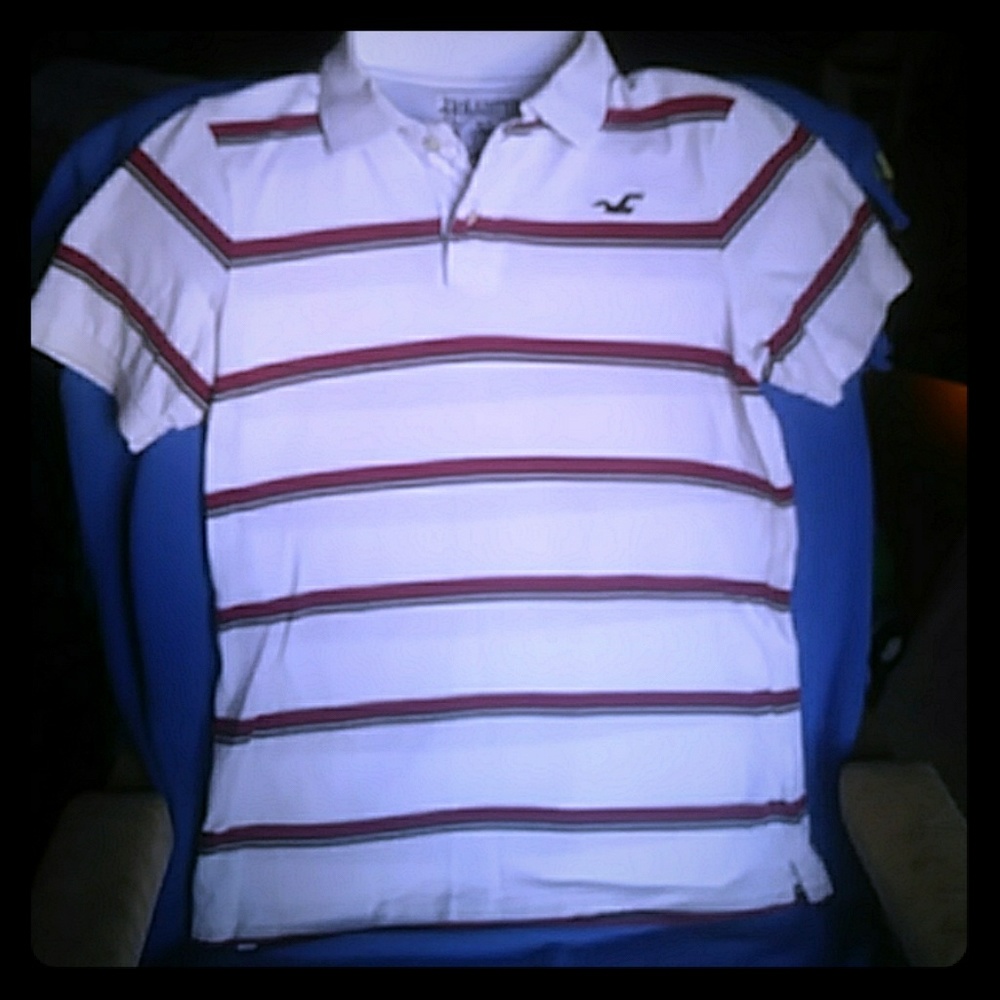 Hollister striped 2-button polo